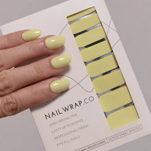 Load image into Gallery viewer, Buy Portofino Yellow (Solid) Premium Designer Nail Polish Wraps & Semicured Gel Nail Stickers at the lowest price in Singapore from NAILWRAP.CO. Worldwide Shipping. Achieve instant designer nail art manicure in under 10 minutes - perfect for bridal, wedding and special occasion.