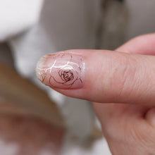 Load image into Gallery viewer, Buy Rose Gold Floral Overlay Premium Designer Nail Polish Wraps & Semicured Gel Nail Stickers at the lowest price in Singapore from NAILWRAP.CO. Worldwide Shipping. Achieve instant designer nail art manicure in under 10 minutes - perfect for bridal, wedding and special occasion.