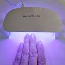 Load image into Gallery viewer, Buy Gel Top Coat (Glossy) + UV Led Lamp Bundle Premium Designer Nail Polish Wraps &amp; Semicured Gel Nail Stickers at the lowest price in Singapore from NAILWRAP.CO. Worldwide Shipping. Achieve instant designer nail art manicure in under 10 minutes - perfect for bridal, wedding and special occasion.