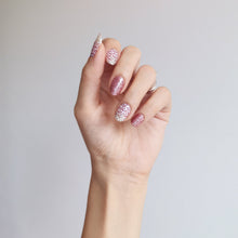 Load image into Gallery viewer, Buy Sparkling Rosé (Glitter) Premium Designer Nail Polish Wraps & Semicured Gel Nail Stickers at the lowest price in Singapore from NAILWRAP.CO. Worldwide Shipping. Achieve instant designer nail art manicure in under 10 minutes - perfect for bridal, wedding and special occasion.
