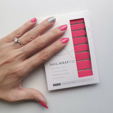 Load image into Gallery viewer, Buy Pink Punch (Solid) Premium Designer Nail Polish Wraps & Semicured Gel Nail Stickers at the lowest price in Singapore from NAILWRAP.CO. Worldwide Shipping. Achieve instant designer nail art manicure in under 10 minutes - perfect for bridal, wedding and special occasion.