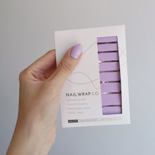 Load image into Gallery viewer, Buy Luscious Lilac (Solid) Premium Designer Nail Polish Wraps & Semicured Gel Nail Stickers at the lowest price in Singapore from NAILWRAP.CO. Worldwide Shipping. Achieve instant designer nail art manicure in under 10 minutes - perfect for bridal, wedding and special occasion.