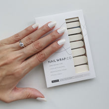 Load image into Gallery viewer, Buy Ivory White (Solid) Premium Designer Nail Polish Wraps & Semicured Gel Nail Stickers at the lowest price in Singapore from NAILWRAP.CO. Worldwide Shipping. Achieve instant designer nail art manicure in under 10 minutes - perfect for bridal, wedding and special occasion.