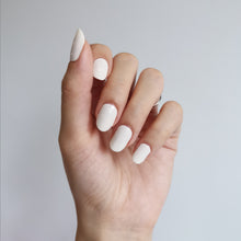 Load image into Gallery viewer, Buy Ivory White (Solid) Premium Designer Nail Polish Wraps & Semicured Gel Nail Stickers at the lowest price in Singapore from NAILWRAP.CO. Worldwide Shipping. Achieve instant designer nail art manicure in under 10 minutes - perfect for bridal, wedding and special occasion.