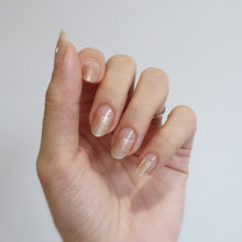 Load image into Gallery viewer, Buy Half Moon Champagne Premium Designer Nail Polish Wraps & Semicured Gel Nail Stickers at the lowest price in Singapore from NAILWRAP.CO. Worldwide Shipping. Achieve instant designer nail art manicure in under 10 minutes - perfect for bridal, wedding and special occasion.