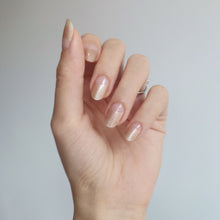 Load image into Gallery viewer, Buy Half Moon Champagne Premium Designer Nail Polish Wraps & Semicured Gel Nail Stickers at the lowest price in Singapore from NAILWRAP.CO. Worldwide Shipping. Achieve instant designer nail art manicure in under 10 minutes - perfect for bridal, wedding and special occasion.