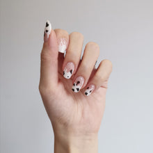 Load image into Gallery viewer, Buy Moo Moo Cow 🐄 Premium Designer Nail Polish Wraps &amp; Semicured Gel Nail Stickers at the lowest price in Singapore from NAILWRAP.CO. Worldwide Shipping. Achieve instant designer nail art manicure in under 10 minutes - perfect for bridal, wedding and special occasion.