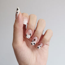 Load image into Gallery viewer, Buy Moo Moo Cow 🐄 Premium Designer Nail Polish Wraps &amp; Semicured Gel Nail Stickers at the lowest price in Singapore from NAILWRAP.CO. Worldwide Shipping. Achieve instant designer nail art manicure in under 10 minutes - perfect for bridal, wedding and special occasion.