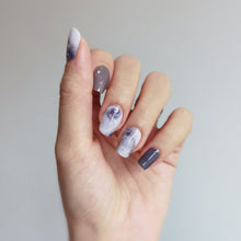 Load image into Gallery viewer, Buy Purple Reign Premium Designer Nail Polish Wraps &amp; Semicured Gel Nail Stickers at the lowest price in Singapore from NAILWRAP.CO. Worldwide Shipping. Achieve instant designer nail art manicure in under 10 minutes - perfect for bridal, wedding and special occasion.