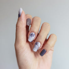 Load image into Gallery viewer, Buy Purple Reign Premium Designer Nail Polish Wraps & Semicured Gel Nail Stickers at the lowest price in Singapore from NAILWRAP.CO. Worldwide Shipping. Achieve instant designer nail art manicure in under 10 minutes - perfect for bridal, wedding and special occasion.