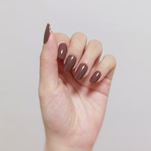Load image into Gallery viewer, Buy Chocolate Truffle (Solid) Premium Designer Nail Polish Wraps & Semicured Gel Nail Stickers at the lowest price in Singapore from NAILWRAP.CO. Worldwide Shipping. Achieve instant designer nail art manicure in under 10 minutes - perfect for bridal, wedding and special occasion.