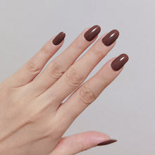 Load image into Gallery viewer, Buy Chocolate Truffle (Solid) Premium Designer Nail Polish Wraps & Semicured Gel Nail Stickers at the lowest price in Singapore from NAILWRAP.CO. Worldwide Shipping. Achieve instant designer nail art manicure in under 10 minutes - perfect for bridal, wedding and special occasion.