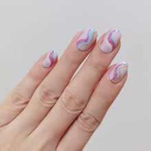 Load image into Gallery viewer, Buy Glitter Swirls Premium Designer Nail Polish Wraps &amp; Semicured Gel Nail Stickers at the lowest price in Singapore from NAILWRAP.CO. Worldwide Shipping. Achieve instant designer nail art manicure in under 10 minutes - perfect for bridal, wedding and special occasion.