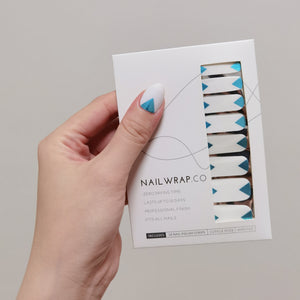 Buy Metallic Blue Triangle Overlay Premium Designer Nail Polish Wraps & Semicured Gel Nail Stickers at the lowest price in Singapore from NAILWRAP.CO. Worldwide Shipping. Achieve instant designer nail art manicure in under 10 minutes - perfect for bridal, wedding and special occasion.