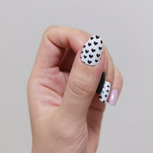 Load image into Gallery viewer, Buy Heart's Content 🖤 Premium Designer Nail Polish Wraps & Semicured Gel Nail Stickers at the lowest price in Singapore from NAILWRAP.CO. Worldwide Shipping. Achieve instant designer nail art manicure in under 10 minutes - perfect for bridal, wedding and special occasion.