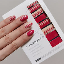 Load image into Gallery viewer, Buy Stripe a Pose Premium Designer Nail Polish Wraps & Semicured Gel Nail Stickers at the lowest price in Singapore from NAILWRAP.CO. Worldwide Shipping. Achieve instant designer nail art manicure in under 10 minutes - perfect for bridal, wedding and special occasion.