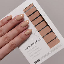 Load image into Gallery viewer, Buy Tan (Solid) Premium Designer Nail Polish Wraps & Semicured Gel Nail Stickers at the lowest price in Singapore from NAILWRAP.CO. Worldwide Shipping. Achieve instant designer nail art manicure in under 10 minutes - perfect for bridal, wedding and special occasion.