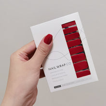 Load image into Gallery viewer, Buy Exotic Red (Solid) Premium Designer Nail Polish Wraps & Semicured Gel Nail Stickers at the lowest price in Singapore from NAILWRAP.CO. Worldwide Shipping. Achieve instant designer nail art manicure in under 10 minutes - perfect for bridal, wedding and special occasion.
