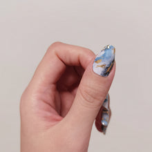 Load image into Gallery viewer, Buy Blue Marble - Nail Wrap of the Week Premium Designer Nail Polish Wraps & Semicured Gel Nail Stickers at the lowest price in Singapore from NAILWRAP.CO. Worldwide Shipping. Achieve instant designer nail art manicure in under 10 minutes - perfect for bridal, wedding and special occasion.