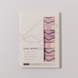Buy Pink Wavy Floral Premium Designer Nail Polish Wraps & Semicured Gel Nail Stickers at the lowest price in Singapore from NAILWRAP.CO. Worldwide Shipping. Achieve instant designer nail art manicure in under 10 minutes - perfect for bridal, wedding and special occasion.