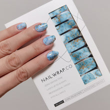 Load image into Gallery viewer, Buy Ocean Castle Premium Designer Nail Polish Wraps & Semicured Gel Nail Stickers at the lowest price in Singapore from NAILWRAP.CO. Worldwide Shipping. Achieve instant designer nail art manicure in under 10 minutes - perfect for bridal, wedding and special occasion.