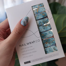 Load image into Gallery viewer, Buy Ocean Castle Premium Designer Nail Polish Wraps & Semicured Gel Nail Stickers at the lowest price in Singapore from NAILWRAP.CO. Worldwide Shipping. Achieve instant designer nail art manicure in under 10 minutes - perfect for bridal, wedding and special occasion.