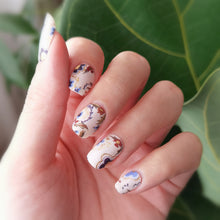 Load image into Gallery viewer, Buy Akina Oriental Floral Premium Designer Nail Polish Wraps & Semicured Gel Nail Stickers at the lowest price in Singapore from NAILWRAP.CO. Worldwide Shipping. Achieve instant designer nail art manicure in under 10 minutes - perfect for bridal, wedding and special occasion.