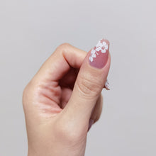 Load image into Gallery viewer, Buy Misaki White Floral Premium Designer Nail Polish Wraps & Semicured Gel Nail Stickers at the lowest price in Singapore from NAILWRAP.CO. Worldwide Shipping. Achieve instant designer nail art manicure in under 10 minutes - perfect for bridal, wedding and special occasion.