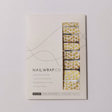 Load image into Gallery viewer, Buy Gold Clover Overlay ☘️ Premium Designer Nail Polish Wraps & Semicured Gel Nail Stickers at the lowest price in Singapore from NAILWRAP.CO. Worldwide Shipping. Achieve instant designer nail art manicure in under 10 minutes - perfect for bridal, wedding and special occasion.