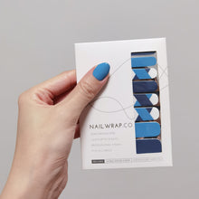 Load image into Gallery viewer, Buy Mayven Duo Blue Premium Designer Nail Polish Wraps & Semicured Gel Nail Stickers at the lowest price in Singapore from NAILWRAP.CO. Worldwide Shipping. Achieve instant designer nail art manicure in under 10 minutes - perfect for bridal, wedding and special occasion.