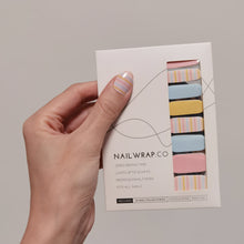 Load image into Gallery viewer, Buy Phillia Pastel Stripes Premium Designer Nail Polish Wraps & Semicured Gel Nail Stickers at the lowest price in Singapore from NAILWRAP.CO. Worldwide Shipping. Achieve instant designer nail art manicure in under 10 minutes - perfect for bridal, wedding and special occasion.