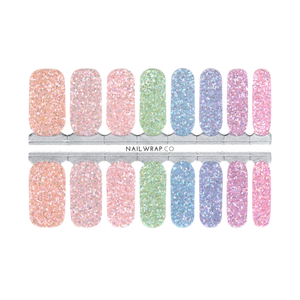 Buy Pastel Macaron Glitter Premium Designer Nail Polish Wraps & Semicured Gel Nail Stickers at the lowest price in Singapore from NAILWRAP.CO. Worldwide Shipping. Achieve instant designer nail art manicure in under 10 minutes - perfect for bridal, wedding and special occasion.