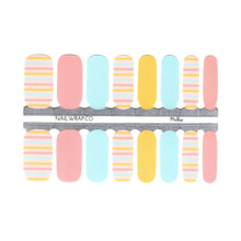 Load image into Gallery viewer, Buy Phillia Pastel Stripes Premium Designer Nail Polish Wraps & Semicured Gel Nail Stickers at the lowest price in Singapore from NAILWRAP.CO. Worldwide Shipping. Achieve instant designer nail art manicure in under 10 minutes - perfect for bridal, wedding and special occasion.