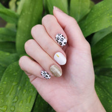 Load image into Gallery viewer, Buy Tara Pink Leopard Premium Designer Nail Polish Wraps & Semicured Gel Nail Stickers at the lowest price in Singapore from NAILWRAP.CO. Worldwide Shipping. Achieve instant designer nail art manicure in under 10 minutes - perfect for bridal, wedding and special occasion.