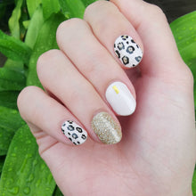 Load image into Gallery viewer, Buy Tara Pink Leopard Premium Designer Nail Polish Wraps & Semicured Gel Nail Stickers at the lowest price in Singapore from NAILWRAP.CO. Worldwide Shipping. Achieve instant designer nail art manicure in under 10 minutes - perfect for bridal, wedding and special occasion.