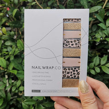Load image into Gallery viewer, Buy Tara Pink Leopard Premium Designer Nail Polish Wraps & Semicured Gel Nail Stickers at the lowest price in Singapore from NAILWRAP.CO. Worldwide Shipping. Achieve instant designer nail art manicure in under 10 minutes - perfect for bridal, wedding and special occasion.