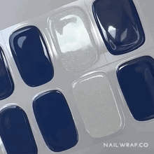 Load image into Gallery viewer, Buy Winter Blue (Semi-Cured Gel) Premium Designer Nail Polish Wraps &amp; Semicured Gel Nail Stickers at the lowest price in Singapore from NAILWRAP.CO. Worldwide Shipping. Achieve instant designer nail art manicure in under 10 minutes - perfect for bridal, wedding and special occasion.