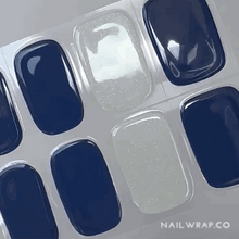 Load image into Gallery viewer, Buy Winter Blue (Semi-Cured Gel) Premium Designer Nail Polish Wraps & Semicured Gel Nail Stickers at the lowest price in Singapore from NAILWRAP.CO. Worldwide Shipping. Achieve instant designer nail art manicure in under 10 minutes - perfect for bridal, wedding and special occasion.