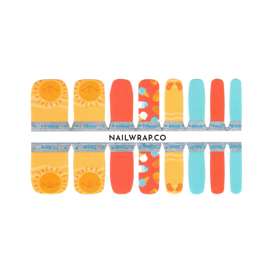Buy Beach Day (Pedicure) Premium Designer Nail Polish Wraps & Semicured Gel Nail Stickers at the lowest price in Singapore from NAILWRAP.CO. Worldwide Shipping. Achieve instant designer nail art manicure in under 10 minutes - perfect for bridal, wedding and special occasion.