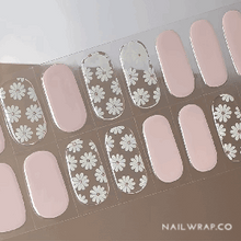 Load image into Gallery viewer, Buy Captivating Daisy (Semi-Cured Gel) Premium Designer Nail Polish Wraps &amp; Semicured Gel Nail Stickers at the lowest price in Singapore from NAILWRAP.CO. Worldwide Shipping. Achieve instant designer nail art manicure in under 10 minutes - perfect for bridal, wedding and special occasion.