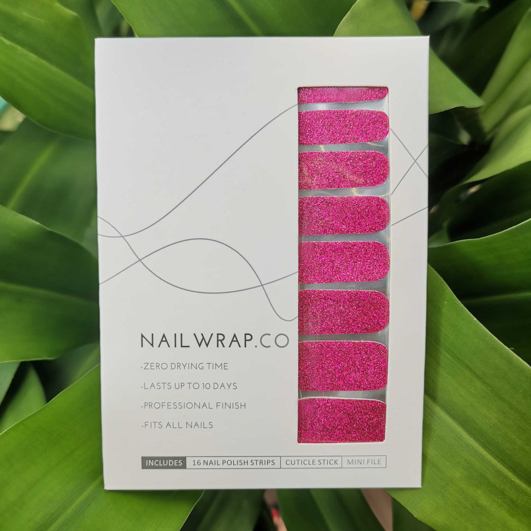 Buy Classic Fuchsia Glitter Premium Designer Nail Polish Wraps & Semicured Gel Nail Stickers at the lowest price in Singapore from NAILWRAP.CO. Worldwide Shipping. Achieve instant designer nail art manicure in under 10 minutes - perfect for bridal, wedding and special occasion.