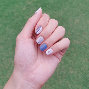 Buy Legend Blue Lines Premium Designer Nail Polish Wraps & Semicured Gel Nail Stickers at the lowest price in Singapore from NAILWRAP.CO. Worldwide Shipping. Achieve instant designer nail art manicure in under 10 minutes - perfect for bridal, wedding and special occasion.