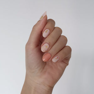 Buy Dainty Peach Floral Premium Designer Nail Polish Wraps & Semicured Gel Nail Stickers at the lowest price in Singapore from NAILWRAP.CO. Worldwide Shipping. Achieve instant designer nail art manicure in under 10 minutes - perfect for bridal, wedding and special occasion.