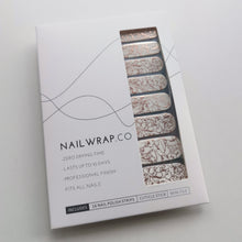 Load image into Gallery viewer, Buy Rose Gold Ripple Overlay Premium Designer Nail Polish Wraps &amp; Semicured Gel Nail Stickers at the lowest price in Singapore from NAILWRAP.CO. Worldwide Shipping. Achieve instant designer nail art manicure in under 10 minutes - perfect for bridal, wedding and special occasion.