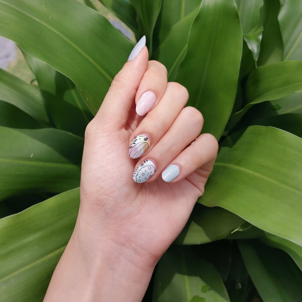 Buy Egg Hunt Premium Designer Nail Polish Wraps & Semicured Gel Nail Stickers at the lowest price in Singapore from NAILWRAP.CO. Worldwide Shipping. Achieve instant designer nail art manicure in under 10 minutes - perfect for bridal, wedding and special occasion.