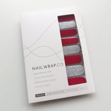 Load image into Gallery viewer, Buy Crimson Glitz Premium Designer Nail Polish Wraps &amp; Semicured Gel Nail Stickers at the lowest price in Singapore from NAILWRAP.CO. Worldwide Shipping. Achieve instant designer nail art manicure in under 10 minutes - perfect for bridal, wedding and special occasion.