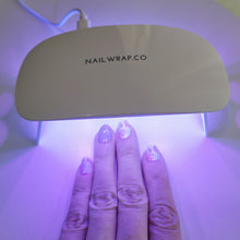 Load image into Gallery viewer, Buy UV Led Lamp Premium Designer Nail Polish Wraps &amp; Semicured Gel Nail Stickers at the lowest price in Singapore from NAILWRAP.CO. Worldwide Shipping. Achieve instant designer nail art manicure in under 10 minutes - perfect for bridal, wedding and special occasion.