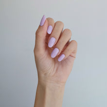 Load image into Gallery viewer, Buy Luscious Lilac (Solid) Premium Designer Nail Polish Wraps &amp; Semicured Gel Nail Stickers at the lowest price in Singapore from NAILWRAP.CO. Worldwide Shipping. Achieve instant designer nail art manicure in under 10 minutes - perfect for bridal, wedding and special occasion.