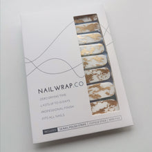 Load image into Gallery viewer, Buy Gold Foil Overlay Premium Designer Nail Polish Wraps &amp; Semicured Gel Nail Stickers at the lowest price in Singapore from NAILWRAP.CO. Worldwide Shipping. Achieve instant designer nail art manicure in under 10 minutes - perfect for bridal, wedding and special occasion.