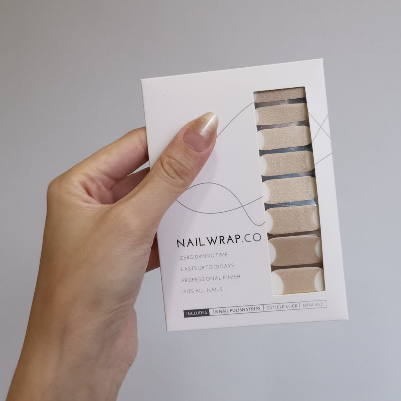 Half Moon Champagne by NAILWRAP.CO | DIY Self Care Manicure Kit